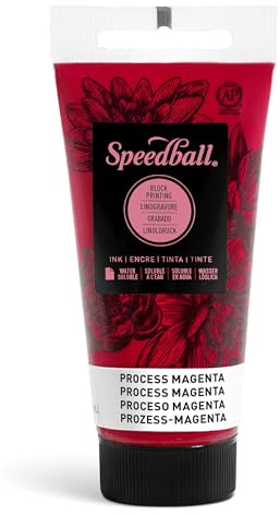 Speedball - Proceso de tinta soluble en agua de 37 ml, color magenta, impresión de bloques, impresión de lino, serigrafía, kit para artistas