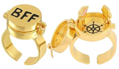 RDNKVB Cadeau de Noël, Cadeau d'anniversaire, Symbole de l'amitié - Bague Bob l'éponge Les Deux - BFF Méta