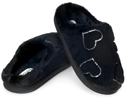JOMIX Zapatillas Casa Mujer Invierno con Brillo Pantuflas Mujer Calientes con Peluche