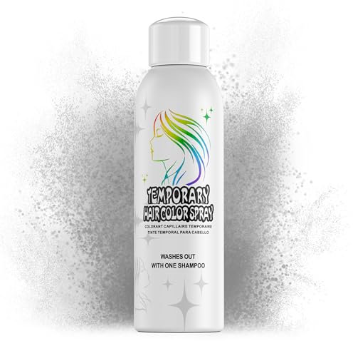 Temporäres Haarfärbespray für Erwachsene – Sofortige Silber-Grau-Farbalternative | Nicht klebend, waschbar & sanfte Formel | Für Partys, Halloween, Kostüme (150 ml)