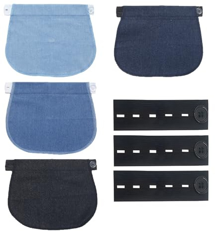 4 Pezzi Estensori Cintura Premaman Regolabili Allarga Pantaloni Fibbia di Estensione Elastici Estensori per Pantaloni Gravidanza Pulsante Elastici Estensione Vita, per L'inizio Della Gravidanza