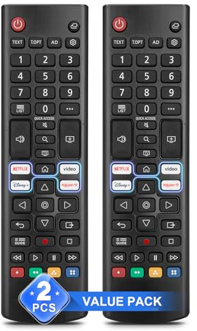 【Paquete de 2】 Control Remoto Universal para TV Inteligente LG – Compatible con Series de TV Inteligente LG OLED, NanoCell, UHD, con Teclas de Acceso Rápido