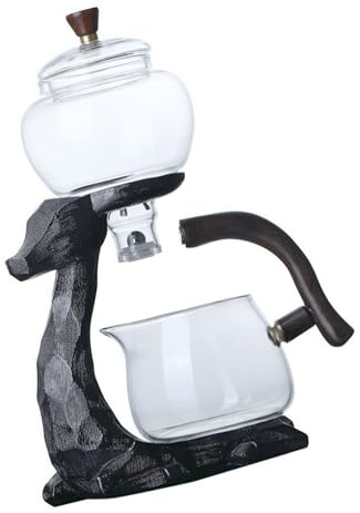 Teiera completamente automatica con base in vetro a forma di cervo, set di tè con infusore rimovibile, set moderno