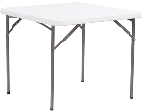 VERDELOOK Tavolo Quadrato Pieghevole in plastica HDPE, 86x86 cm Altezza 74 cm