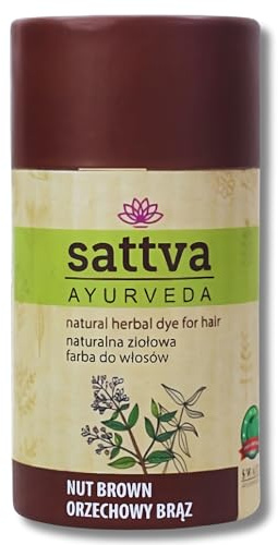 Sattva Ayurveda Tinte natural para el cabello - Tinte de henna para alérgicos - Tinte vegetal ecológico para color natural, volumen y brillo - Doble porción - ECOCERT (Castaño claro, 150)
