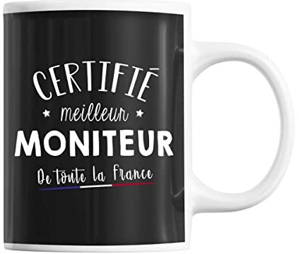 Planetee Mug Homme Moniteur Meilleur de France | Tasse Noir métier