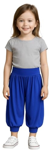 STAR FASHION Barn harem lös ledig säckig sport dansbyxor flickor harem barnbyxor med ben manschetter elastisk midja UK 5 år till 13 år, Kunglig, 13 Years