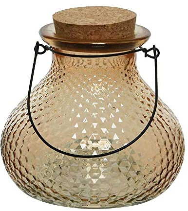 zeitzone Wespenfalle Glas Gelb zum Aufhängen Landhaus Insektenfalle Vintage-Stil 13cm