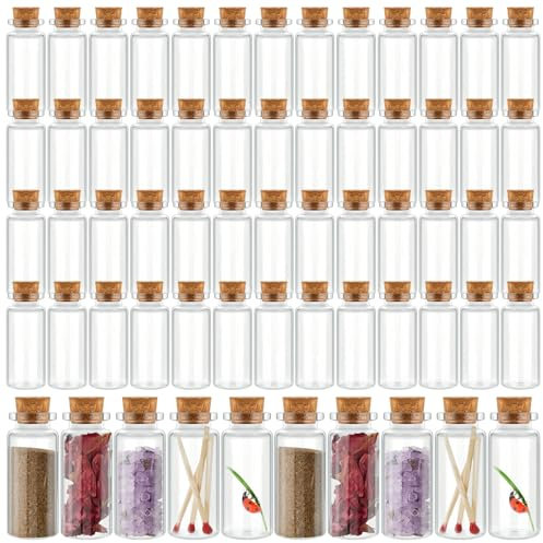 200 Pcs 30 ml Mini Glass Bottles with Cork for Halloween DIY Crafts Decor