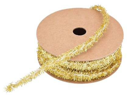 BrightGlow Guirlande de Noël à lamelles fines Mini guirlande de lamelles de Noël Ruban cadeau Ruban de décoration Ruban cadeau Brillant Lamelle fine pour cadeau Arbre de Noël 8 mm Or 9 mètres