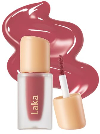 LAKA Fruity Glam Lip Tint Mini, Glowing Lip Stain with Wide Color Spectrum, Hydrating & Lightweight Texture, Long-Lasting Bold Stain, Non-Sticky, Vegan, K-Beauty​ (#122 Rosy Rose)