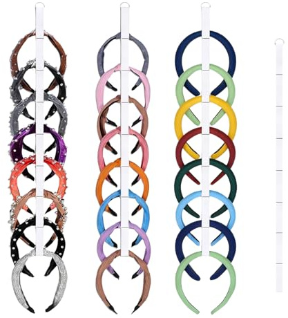 Lot de 4 supports de bandeaux organiseurs pour filles, blanc, rangement à suspendre, pinces à cheveux, élastiques à cheveux, rangement pour chambre à coucher, collège, dortoir