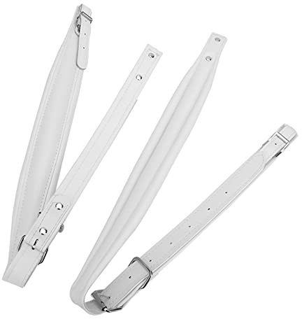 Cinture a spalla in PU multicolore, regolabili e resistenti all’usura, per fisarmonica basso da 16 a 120 tasti; cinghie per fisarmonica comode e spesse, con lunghezza estendibile, (Bianca)