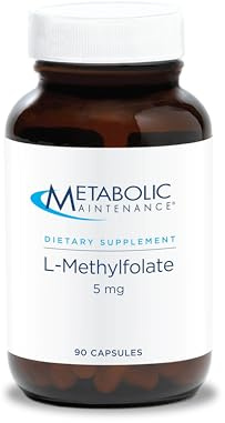 Metabolic Maintenance L-Methylfolate 5 mg - Supports a Healthy Mindset - Active Folate for Methylation Support & Biochemical Reactions - Highly Bioavailable - 90 Servings - 90 Capsules