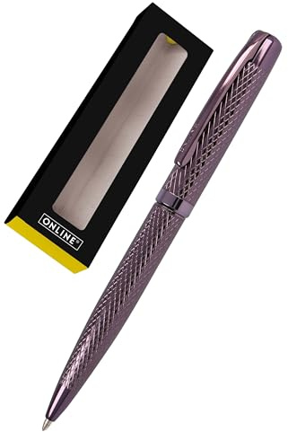 Online Kugelschreiber Eleganza Diamond Wine I hochwertiger Metall-Kuli Rot I auswechselbare Großraummine I Metallclip I Schreibfarbe Schwarz dokumentenecht I inkl. Geschenkverpackung