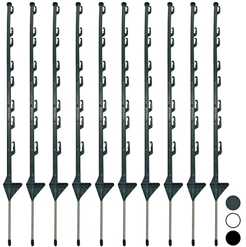 Woodside 10 x Green 4ft Tall Electric Fencing Fence Posts Stakes Poles 4 Foot Horse Paddock