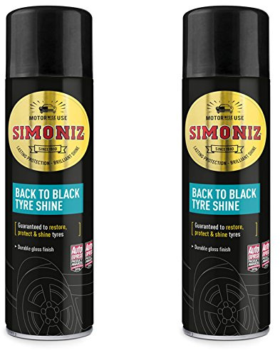 SIMONIZ Back to Black Tyre Shine 600ml Restore & Protect Tyres Durable Gloss Finish (2 x 600ml Can)