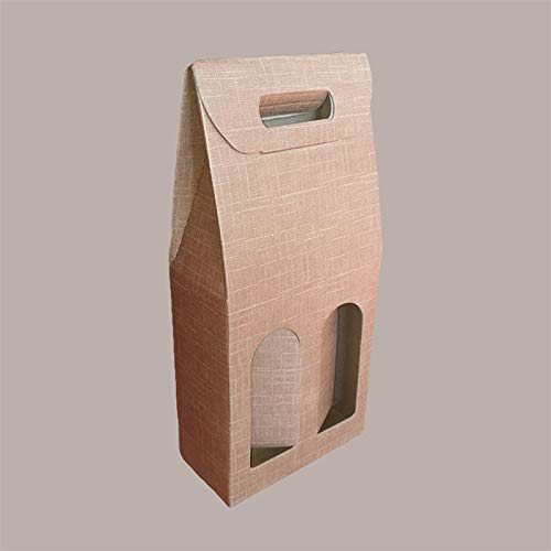 Lucgel Srl 10 piezas Caja de cartón Puerta 2 Botellas Vino Aceite Fantasía SACO (180x90H385) Caja de regalo