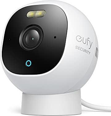 eufy Security Outdoor Cam E210, All-in-One eigenständige Überwachungskamera für Außenbereiche, mit 1080p Auflösung, Scheinwerfer, Nachtsicht in Farbe, Gebührenfreie Nutzung, IP67 Wasserschutz