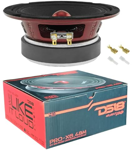 DS 18 Kit Set Pro-X6.4BM 1 Altavoz midrange 16,5 cm 165 mm 6,5 diámetro, 250 vatios rms y 500 vatios máx, 4 ohmios, sensibilidad de 95 db, para Coche, 1 Pieza + faston Gratuito