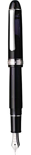 PLATINUM Japanese Fountain Pen #3776 Century Rhodium Black Diamond F/Black / 0.28-0.34 mm/Handmade / 14K Gold Nib/with Gift Box/Fountain Pen