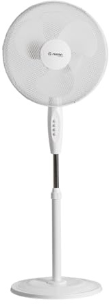 THINIA HOME Ventilador de Pie Blanco 40W | Modelo White Comfort Ø40 cm Oscilante y Ajustable | 3 Velocidades
