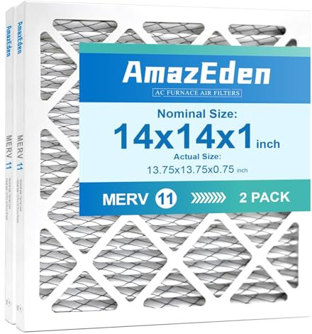 AmazEden 14 x 14 x 1 AC Ofen-Luftfilter MERV 11 (2er-Pack) MPR 1000 FPR 7 HVAC Ofenfaltenfilter Staubschutz Ersatz für Zuhause (tatsächliche Größe: 35 x 34 x 1 cm)