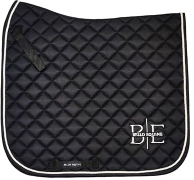 Bello-Equine Horse Saddle Pad - Dressage Saddle Pad with Breathable Coolmesh, Black, Durable Quilted Design Saddles & Over