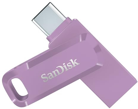 SanDisk Ultra Dual Drive Go USB Type-C 512GB Flash Drive (USB-C & USB Type-A, Up to 400MB/s, Lavender)