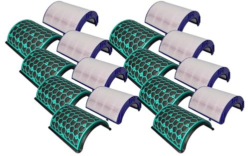vhbw 8-delat filterset kompatibel med Dyson Pure Cool Cryptomic TP06 luftrenare – HEPA-filter, aktivt kolfilter