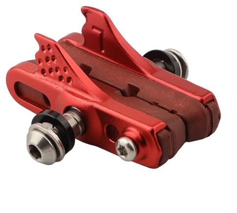 CWOQOCW Carbon Fiber Rim Brake Blocks Wear-Resistant Replaceable C-Clamp Bicycle Brake Pads Set For Road Bike 51.7x12MM Brake Pads (red)