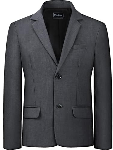 mintgreen Boys Suit Jacket, Kid Wedding Blazer, Dark Grey, 11-12 Years, 12