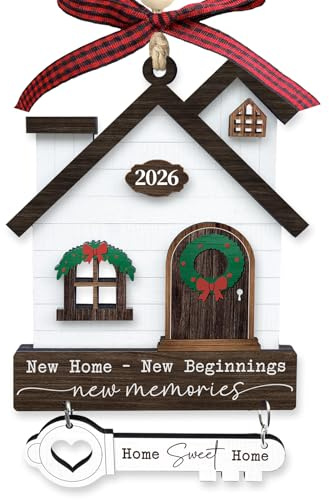 New Home Gifts Ornament 2026 House Warming Gifts Wooden Hanging Houses | New Home Housewarming Newapartment House Warming for Couple Keepsake for First Homes Family Friends Beginnings for Women