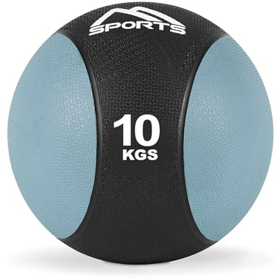 Balón medicinal 1 - 10 kg - calidad de gimnasio profesional con póster de ejercicios, medicinal