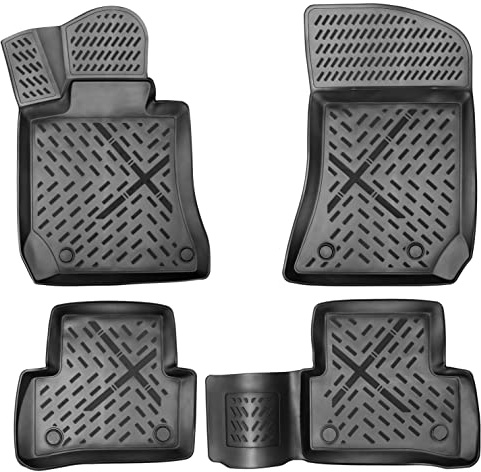 ELMASLINE 3D Gummimatten Set für Mercedes E-KLASSE W212/S212 2009-2016 | Extra hoher 5cm Rand | Zubehör Fußmatten