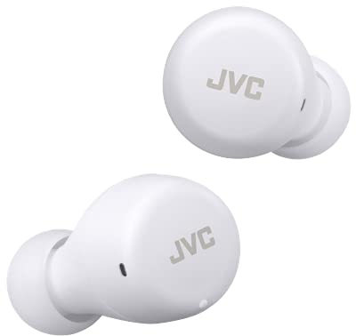JVC HA-Z55T-W Gumy Mini True Wireless Earbuds, Long Battery Life (up to 15 Hours), Splash Protection (IPX4), Bluetooth 5.1, Single Ear Use, Compact charging case (White)
