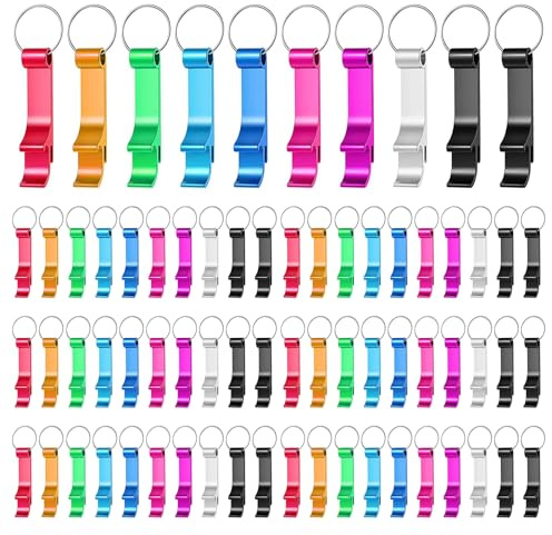 100pcs Colorful Mini Beer Can Opener Keyrings - Gift/PParty/Wdup Favours
