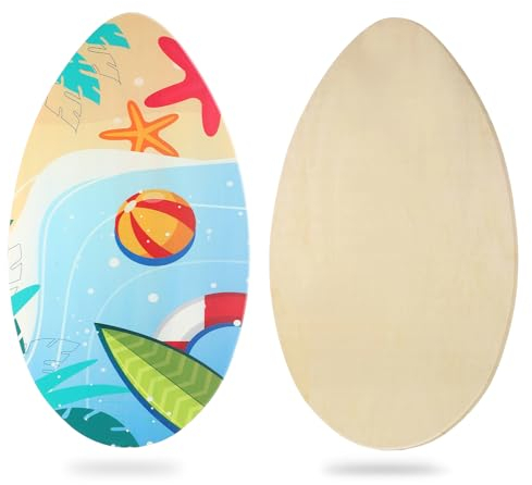 HQO LOVL Skimboard 88,9 cm Skimboard für Kinder und Erwachsene, Holz-Skimboards mit Hochglanzbeschichtung für Strand-Skimboards für Anfänger bis Fortgeschrittene (Strand)