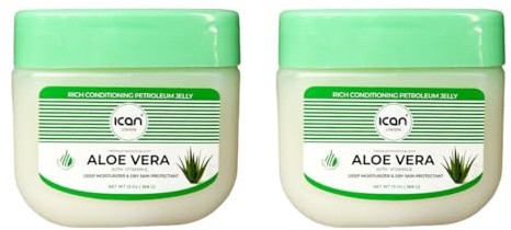 ICAN LONDON ALOE VERA & VITAMIN E 100% PURE PETROLEUM JELLY 2 x 368g