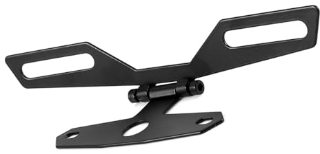 Gegong Support de plaque d'immatriculation de moto pliable avec support de feu arrière, support arrière pour vélo de saleté VTT