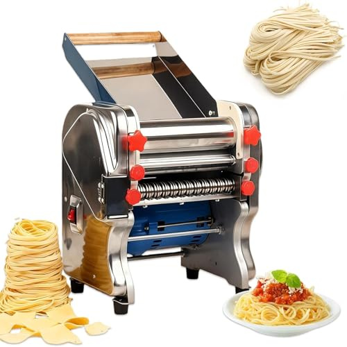 Macchina Per La Pasta Elettrica, Sfogliatrice Professionale, 750W Motore Lama In Acciaio Inox Da 3/9 E Spessori Regolabili 0.1-20mm, Sfogliatrice Elettrica Macchina(200-Kneading type)