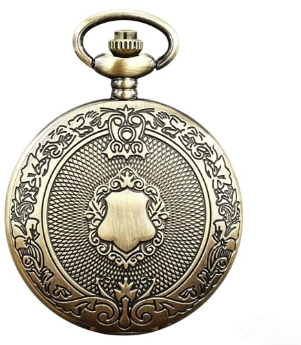 Litinliv Reloj de Bolsillo, Reloj de Bolsillo Hombre con Cadena, Relojes de Cadena Antigua Dorada con Números Romanos, Vintage Relojes para Mujeres, Hombres, Día del Padre, Aniversario