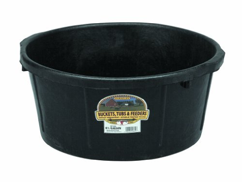 Little Giant® Heavy Duty Rubber Tub | Durable Rubber Feed Pan | Indoor & Outdoor Feed Bucket | 6.5 Gallons
