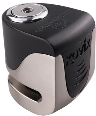 KOVIX KS6 Candado de Disco con Alarma 120dB, Batería Litio Recargable, para e-Bike, Patinete eléctrico, Scooter, Bicicleta antirrobo con Alarma para Disco de Freno, Acero Inoxidable