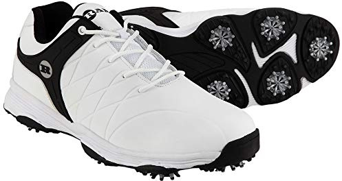 Ram Golf FX Tour Mens Waterproof Golf Shoes- White/Black- UK 8