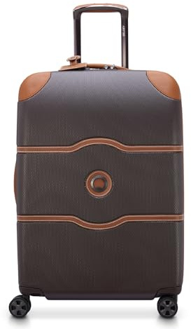 DELSEY PARIS Chatelet Air 2.0 - Hardside Luggage Checked medium 24 Inch - TSA Lock - 360° Spinner Wheels - Polycarbonate Travel Suitcase - 10-Year Warranty, Chocolate Brown