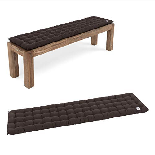 HAVE A SEAT Living - Bankauflage 160x40 cm - Bequeme Sitzauflage Bank, 5 cm Dick - Waschbar bis 95°C, Orthopädisch, Wetterfest - Made in Germany (160x40 cm, Braun)