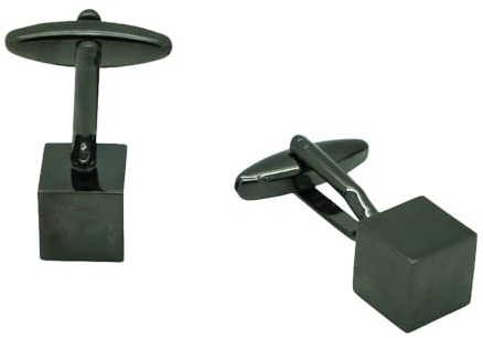 Ecravate - Boutons de manchette Métal foncé. Cube