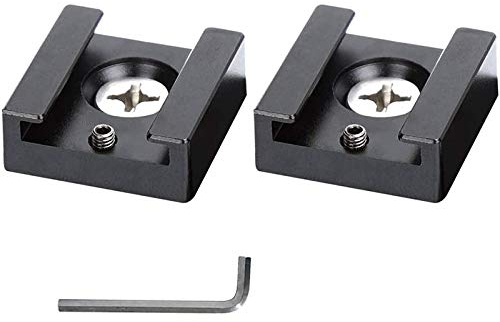Bdfhjln Adapter aus Aluminium für Kaltschuhe, Warm, mit 1/4-Gewinde für Blitzschuh für Kamerakäfig (2 Stück), 419927