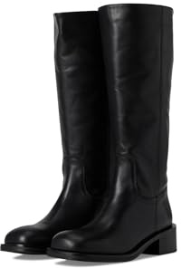Steve Madden Women's Riggs Knee High Boot, Black Leather, 5 UK